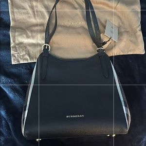 Burberry Canterbury Black Leather & House Check Tote